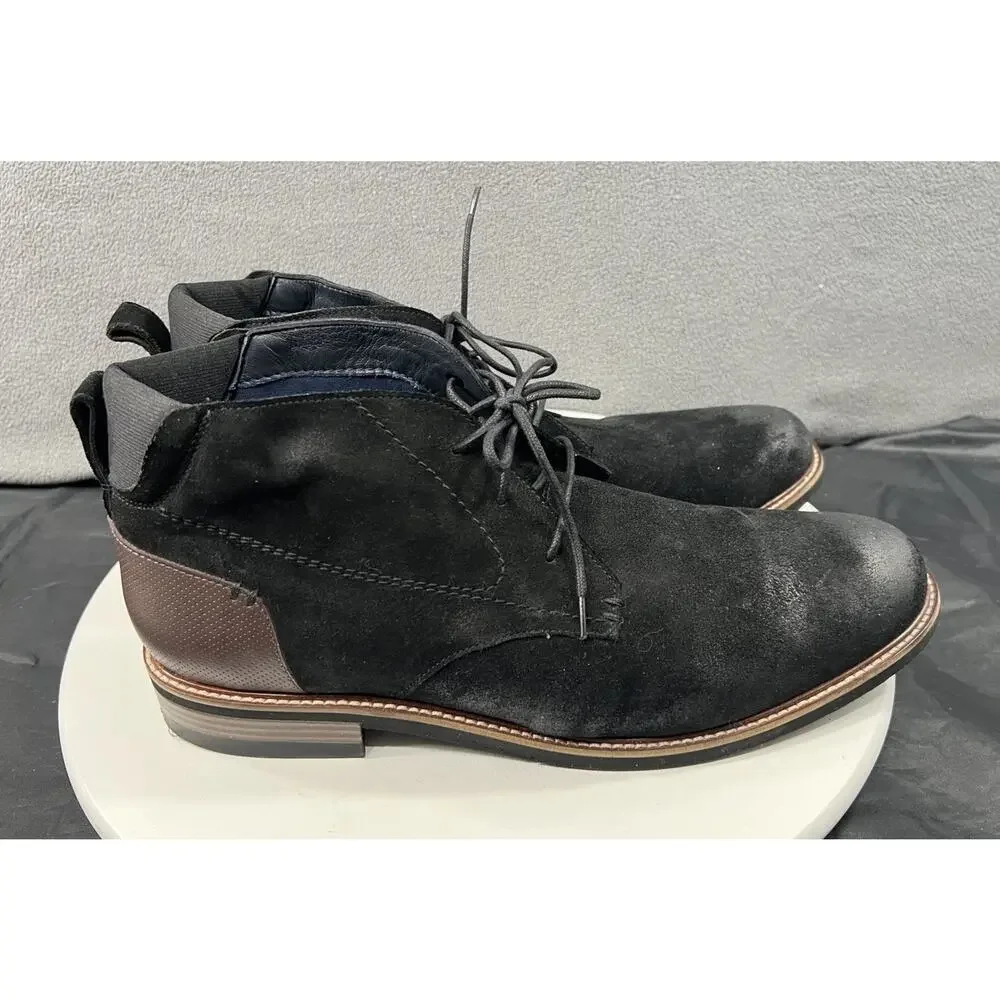 Dr Scholls Weekly Chukka Ankle Boots Shoes Black Suede Leather Mens Size 13